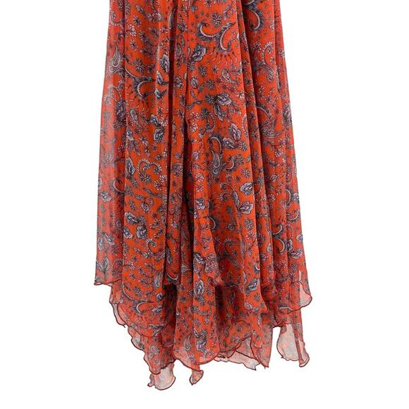 MISA LOS ANGELES Adele Paisley Halter Handkerchief Hem Dress Midi Layered Large - Picture 9 of 15